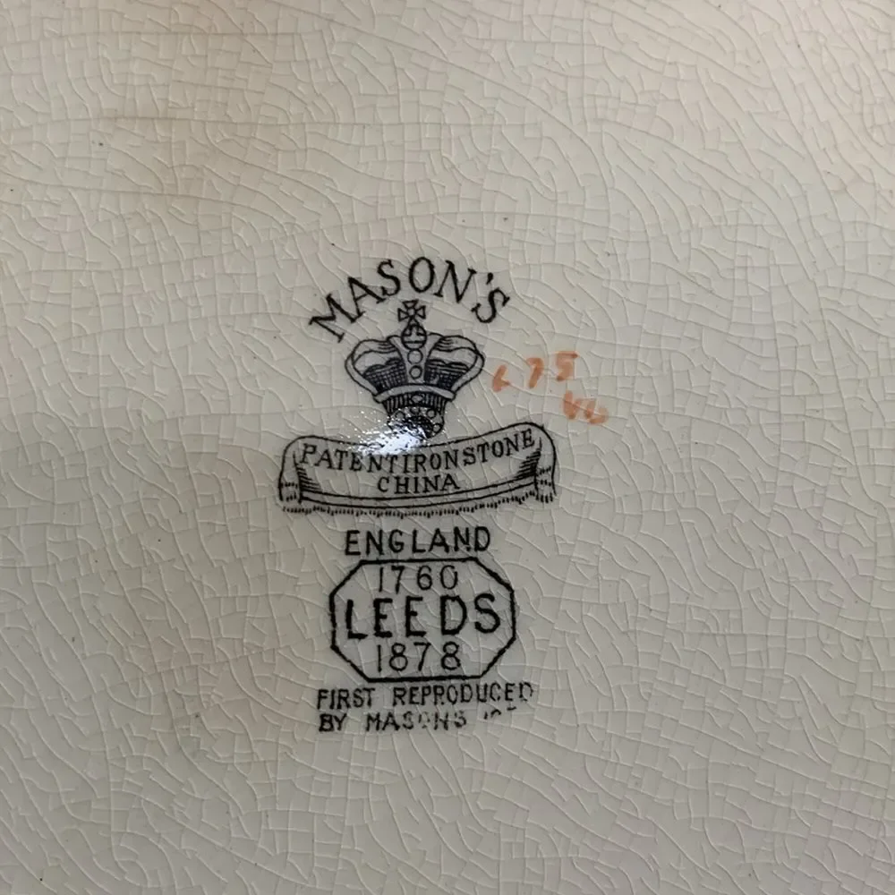 Mason's Ironstone Leeds England  Square Cake Plate With Handles‎ Vintage